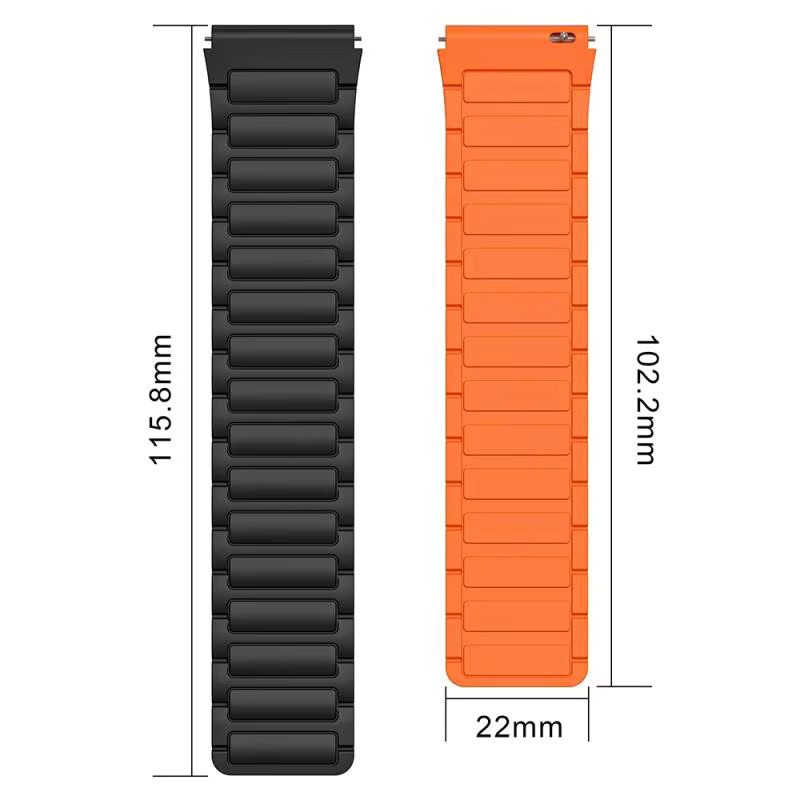 LIGE Uhrenarmband Silikon, Magnetisch, Schwarz, Smartwatch QX11 - Bild 1