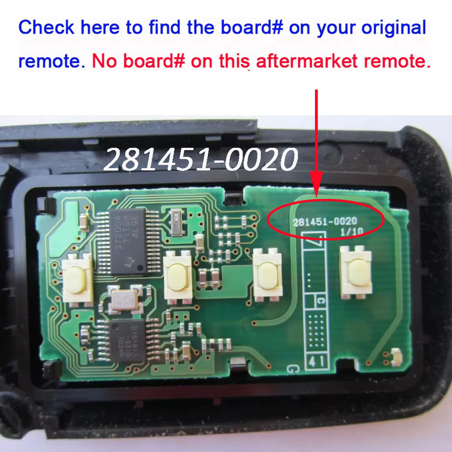DIYKEY Smart Keyless Remote Key Fob für Toyota Prius C, Prius V und RAV4 in Schwarz, Modell 281451-0020, HYQ14FBA, 89904-52290, 314,3 MHz - Bild 2