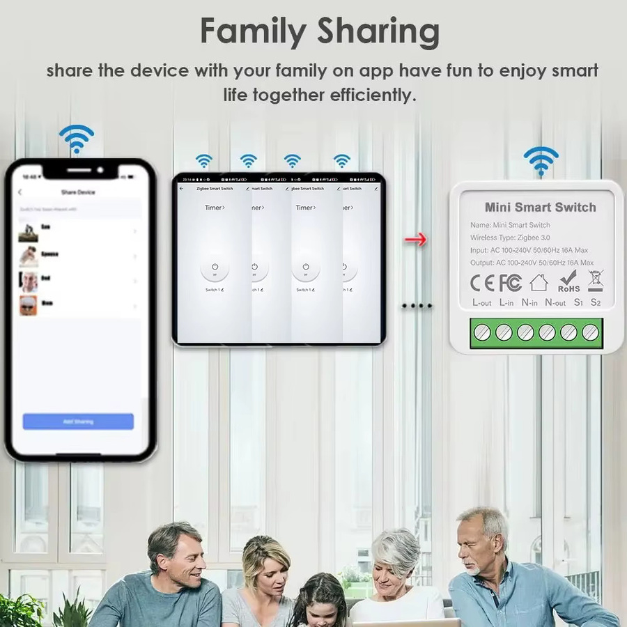 Shine-tale Intelligentes WIFI und Zigbee Schaltmodul zur Hausautomatisierung in Weiß mit Sprachsteuerung für Amazon Alexa und Google Assistant - Bild 2