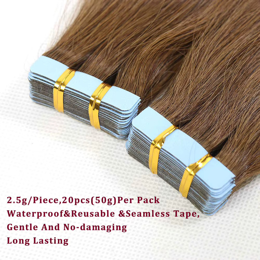 Bfirehair Tape-In-Echthaarverlängerungen, blondes Highlight, 50,8 cm, Damen - Bild 4