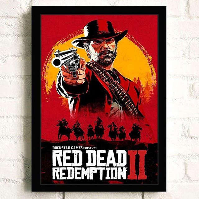 Red Dead Redemption 2 Wandkunst Leo Gallery Charakter-Poster als Ölgemälde-Reproduktion, Mehrfarbig, Breite: 40 cm, Höhe: 50 cm - Bild 1