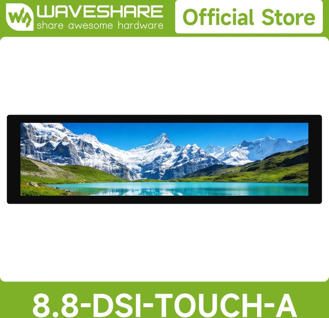 Waveshare 8,8 Zoll DSI Touch-Display mit IPS-Panel, kapazitivem 10-Punkt-Touchscreen und Hintergrundbeleuchtungsanpassung in Schwarz - Bild 1