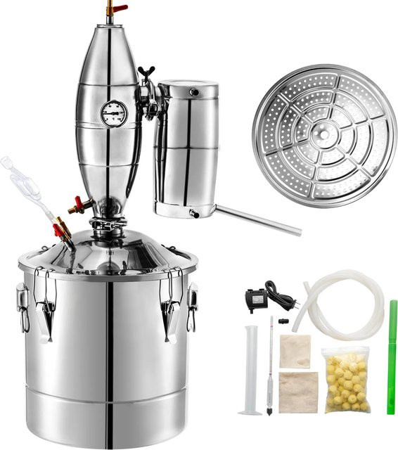 SIHAO Heimbrau-Destillier-Set Tragbare Alkohol-Destillieranlage in Silber für Whiskey, Brandy, Wein und Bier mit 70 L Volumen - Bild 1