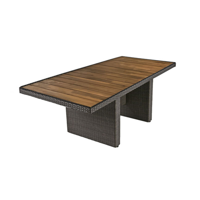 Garden Pleasure Gartentisch BRAGA aus Akazienholz mit Alu- und Kunststoffgeflecht, Grau, B/T: 180 x 90 cm - Bild 4