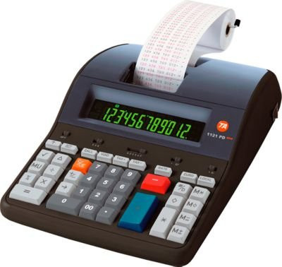 Triumph-Adler Tischrechner TA 1121 PD Eco mit 12-stelliger LCD-Anzeige und Papierrolle in Schwarz und Rot, B/T/H: 21,0 x 31,0 x 8,0 cm - Bild 1