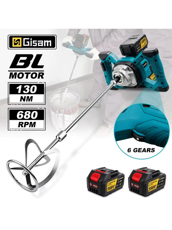 G perfil 6 Gänge Akku-Betonmischer für Makita 18 V Akku-Pin, bürstenloser Zementmörtel- und Gipsmischer für Farbmischungen - Bild 6
