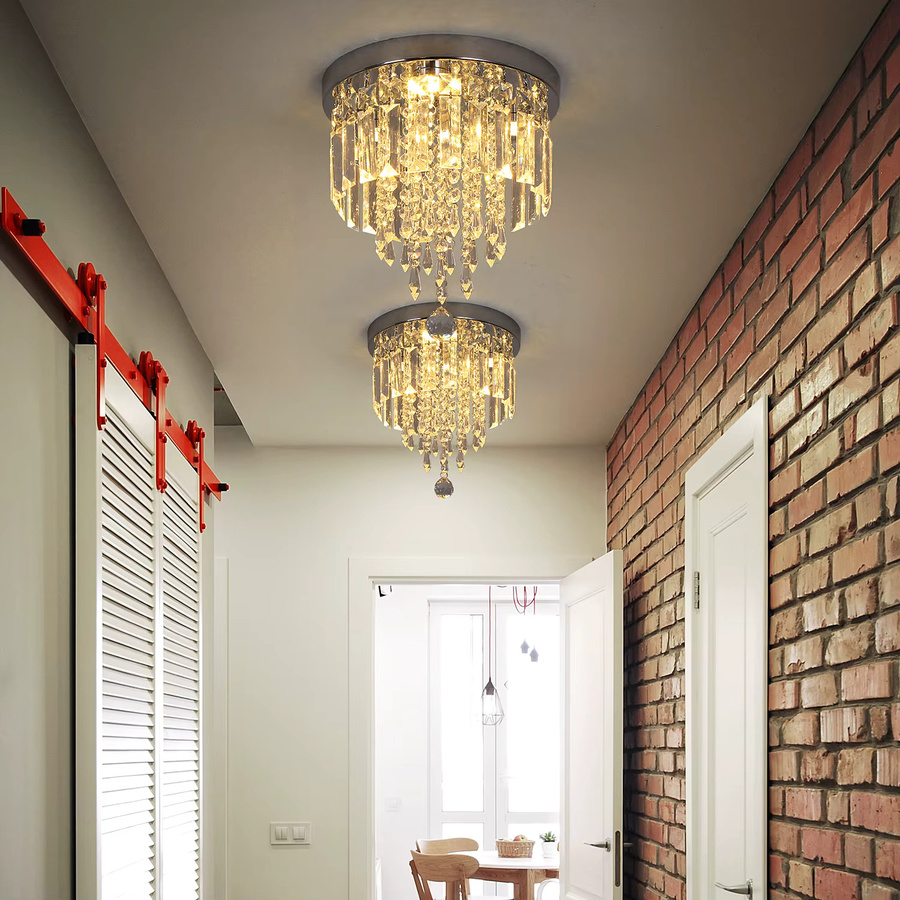 VETRULUS Kristall Kronleuchter Moderne LED Deckenlampe in Transparent mit Warmweißem Licht für Wohnzimmer und Schlafzimmer - Bild 6