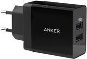 Anker 24W Wandladegerät mit 2 Anschlüssen EU-Stecker Schwarz A2021L11 - Bild 1