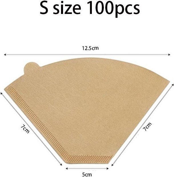 Kaffee-Filterpapier von Kitchen Goods YULIN-002 in Beige, 100 Stück, Kegelform, Ungebleicht und Natürlich für Drip und Pour Over Filterkaffeemaschinen - Bild 1