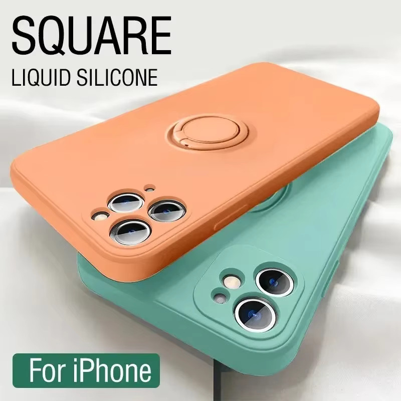 Silikon Handyhülle Candy Soft für Apple iPhone mit Ringhalter und magnetischem Schutz in Grün - Bild 2
