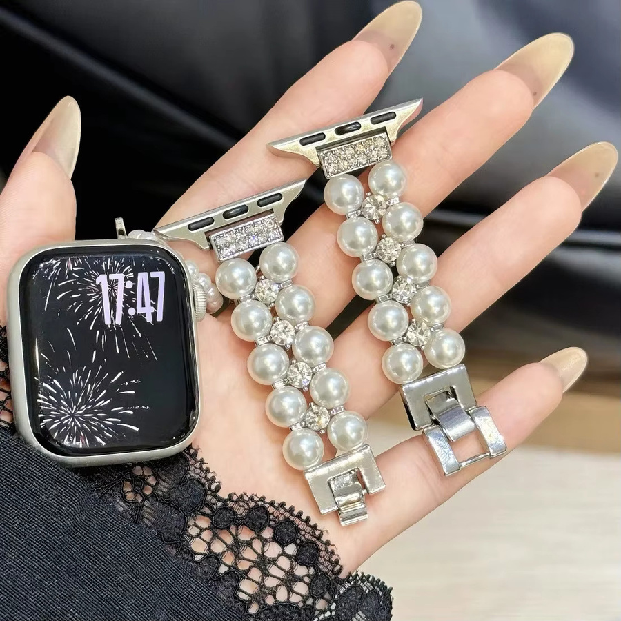FancyWrist Armband für Apple Watch, Perle, Diamant, Silber, Damen - Bild 5