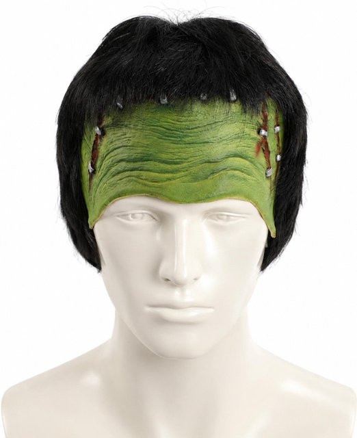 Halbgesichts-Monster-Latexmaske, Grün, Gummi - Bild 1