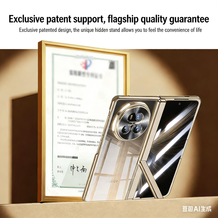Honor Magic V5 Handyhülle mit luxuriöser Galvanisierung, transparentem Airbag-Schutz und schmutzabweisender Oberfläche in Orange Schwarz - Bild 9