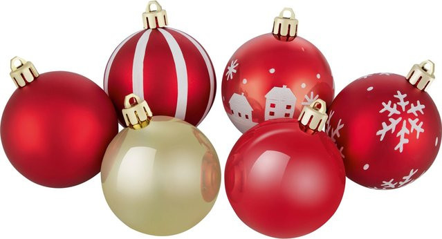 OBI Weihnachtskugeln aus Kunststoff, Mehrfarbig, 12 Stück, Durchmesser: 6 cm - Bild 1