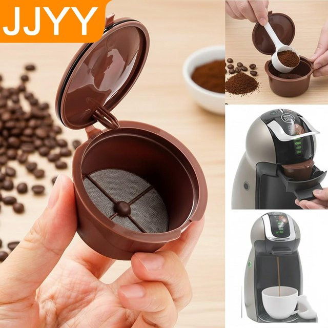 STONEGO Wiederverwendbares Kaffeefilter-Set, 3-teilig, runde Kaffeekapsel-Filterkartuschen in Rot und Braun - Bild 1