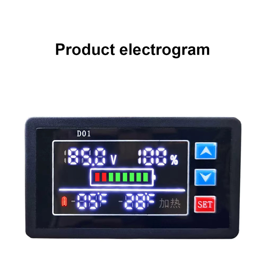 Voktta Digitaler Marine Batterie Kapazität Monitor mit LCD Display und Temperaturanzeige, DC 9V-100V, Schwarz - Bild 2