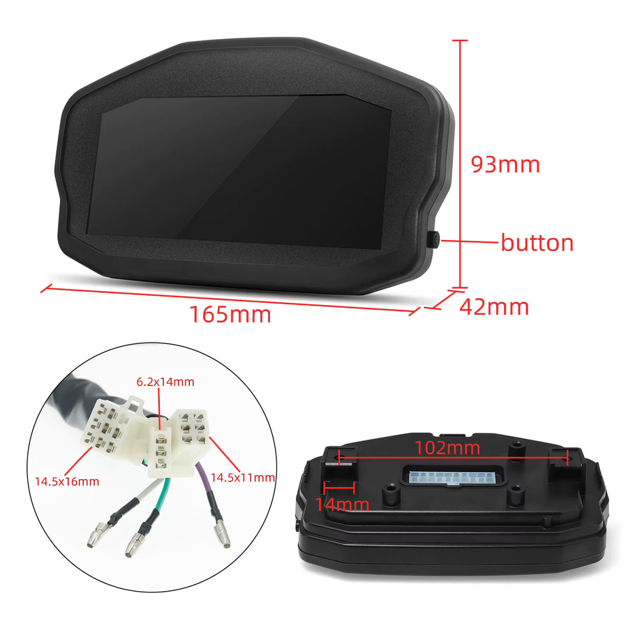 Universal Moto Dashboard Digitaler Motorrad Tacho mit Hintergrundbeleuchtung für BMW Honda Ducati Kawasaki Yamaha in Schwarz - Bild 5