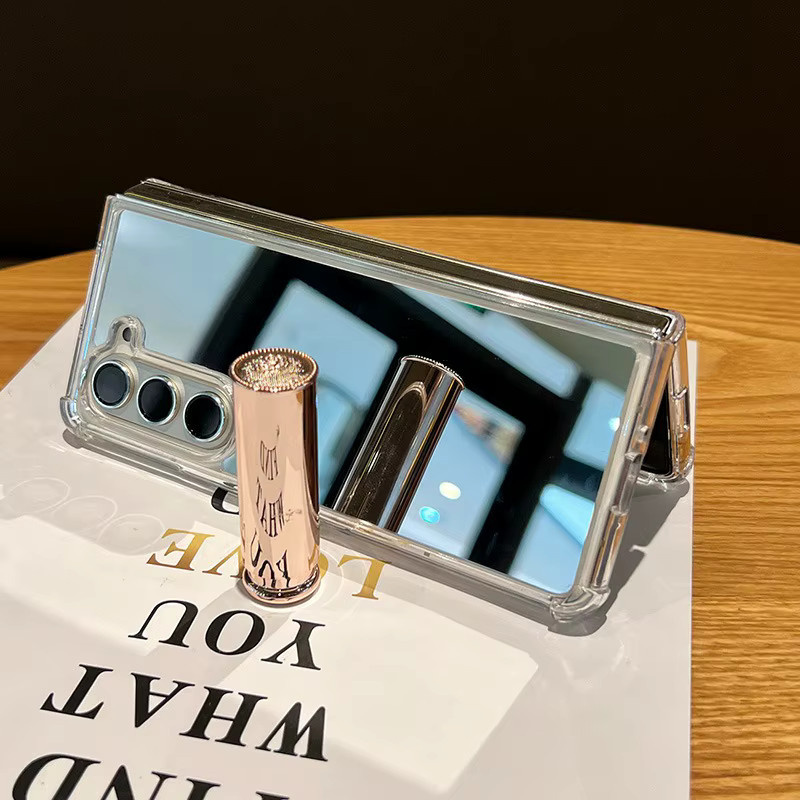 Loobival Spiegel-Schutzhülle für Samsung Galaxy Z Fold 7 6 5 4 3, transparente ultradünne Hartschale mit Airbag-Stoßdämpfung - Bild 2