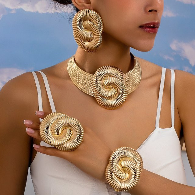 XIGUO Schmuck-Set, Gold, Böhmisch - Bild 1