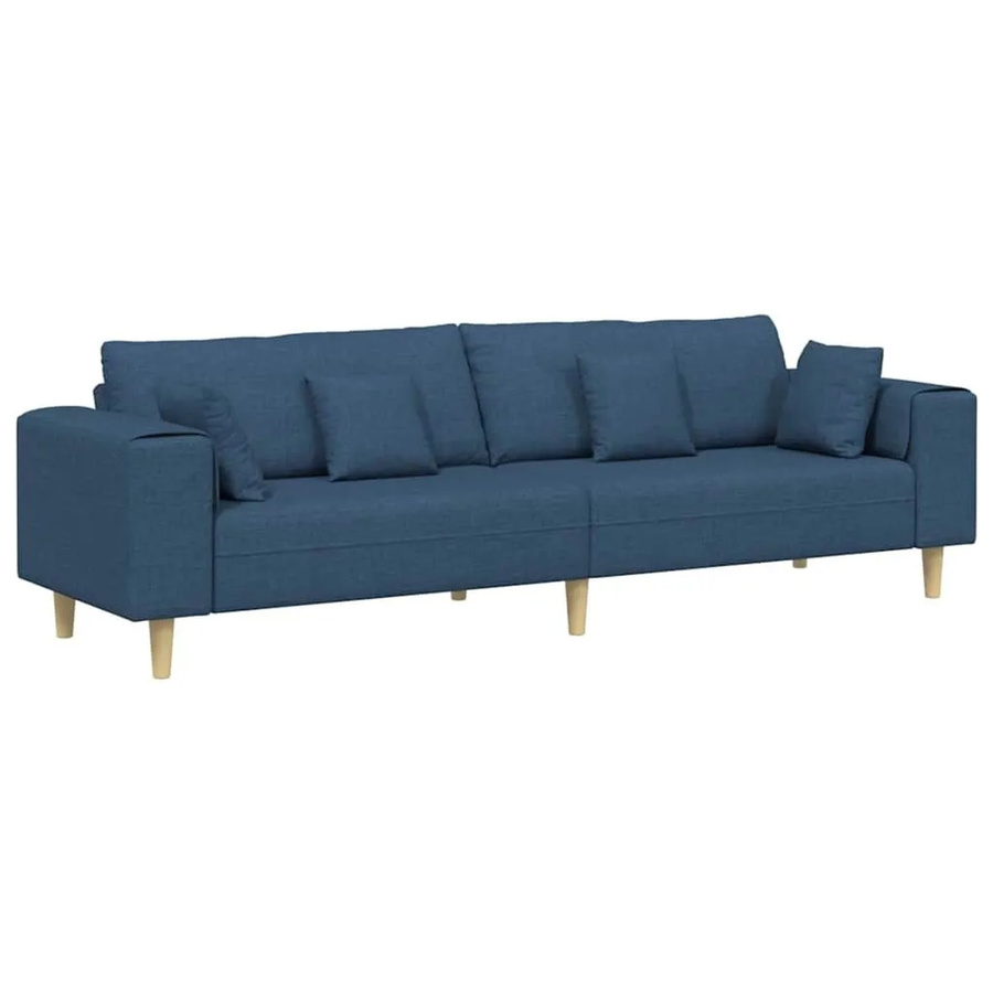 vidaXL Sofa in Blau mit Kissen aus Stoff, modern und linear, B/T/H: 250 x 77 x 76 cm - Bild 2
