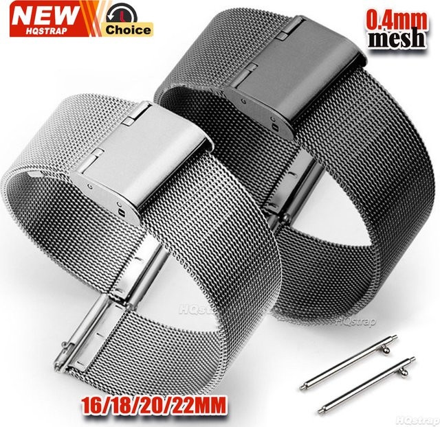 HQstrap Uhrenarmband Milanese Loop, Edelstahl, Silber, Unisex - Bild 1