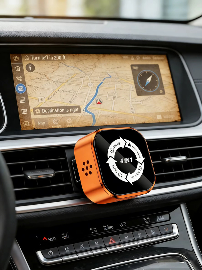 Jumunion 4-in-1 Android Auto Wireless CarPlay Adapter mit Mirror Link, Airplay, Bluetooth und WiFi Verbindung als AI Box in Multicolour und Orange - Bild 6