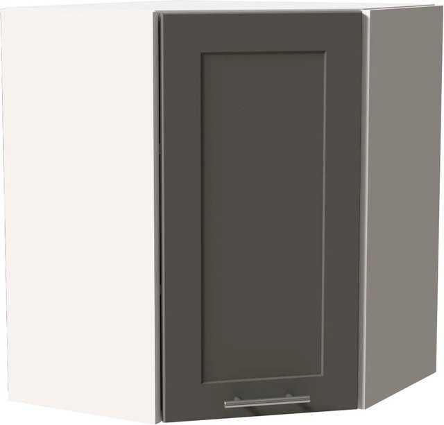 Feldmann-Wohnen Eckhängeschrank Oslo W10 in Weiß und Staubgrau Matt mit Soft-Close-Türen, B/T/H: 60 x 60 x 72 cm - Bild 1