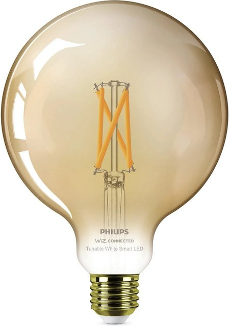 Philips WiZ LED Leuchtmittel E27 Globeform, 7 W, 640 lm, WLAN, dimmbar, transparent mit Kupfer-Effekt - Bild 1