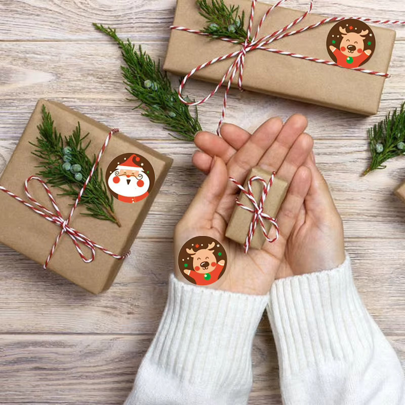 500 Stück Frohe Weihnachten Aufkleber als Siegel-Etiketten für DIY Geschenke, Backpakete und Umschläge zur Dekoration - Bild 2