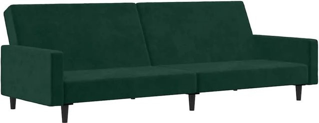 vidaXL Schlafsofa 2-Sitzer Click-Clack aus Samt in Grün mit Massivholzrahmen - Bild 1