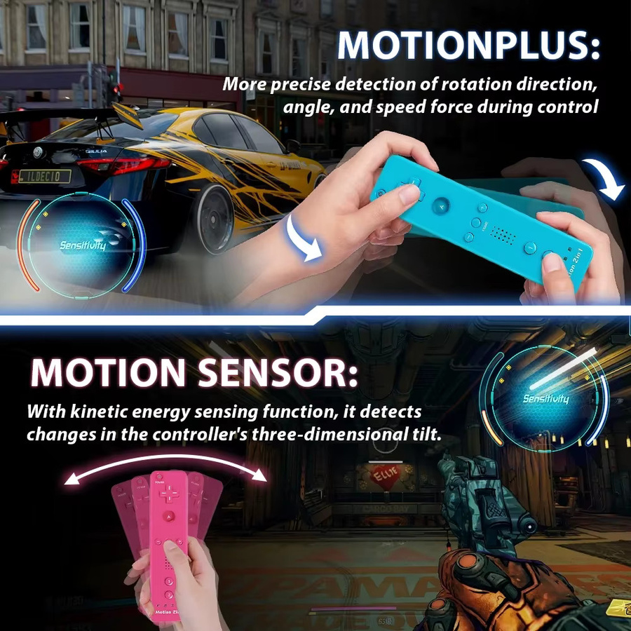 Bonadget Controller für Nintendo Wii und Wii U inklusive Silikonhülle und Trageriemen in Schwarz - Bild 3