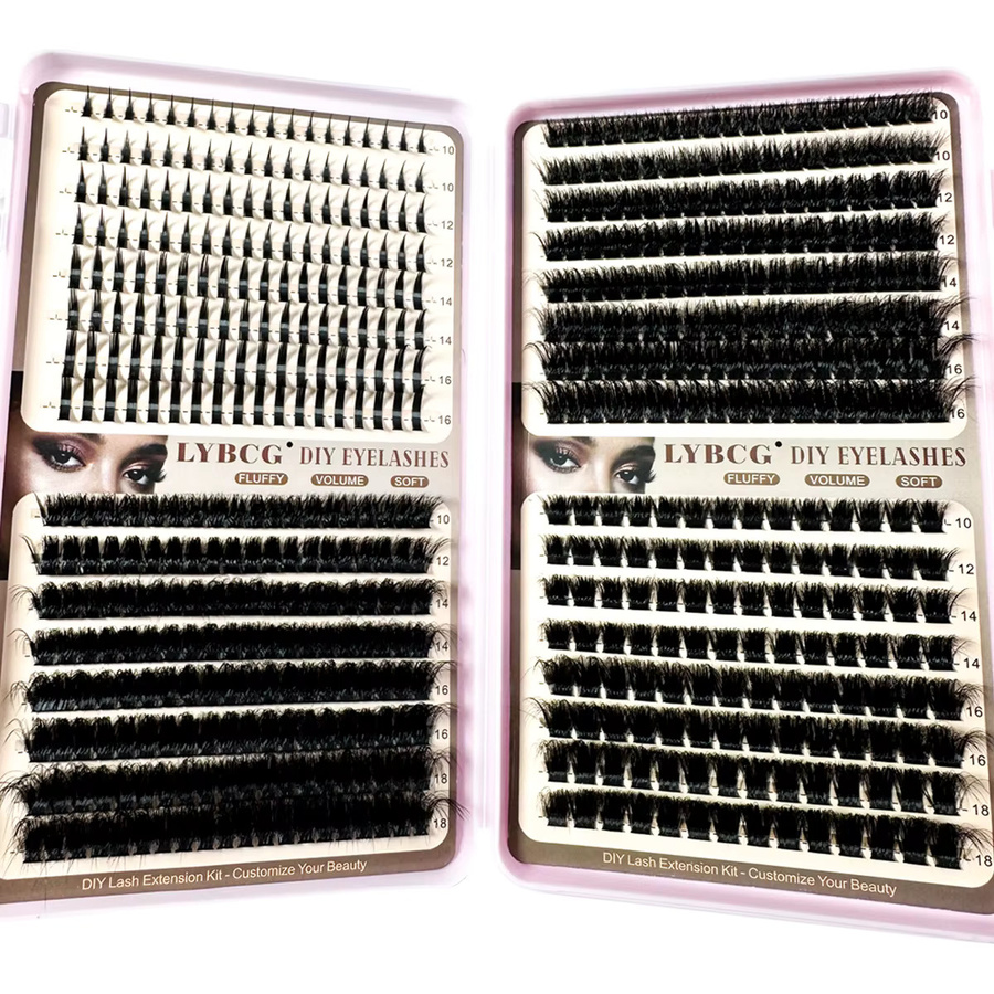 LYBCG Lash Cluster Kit, DD-Curly, 10–18 mm, 4 Stile - Bild 3