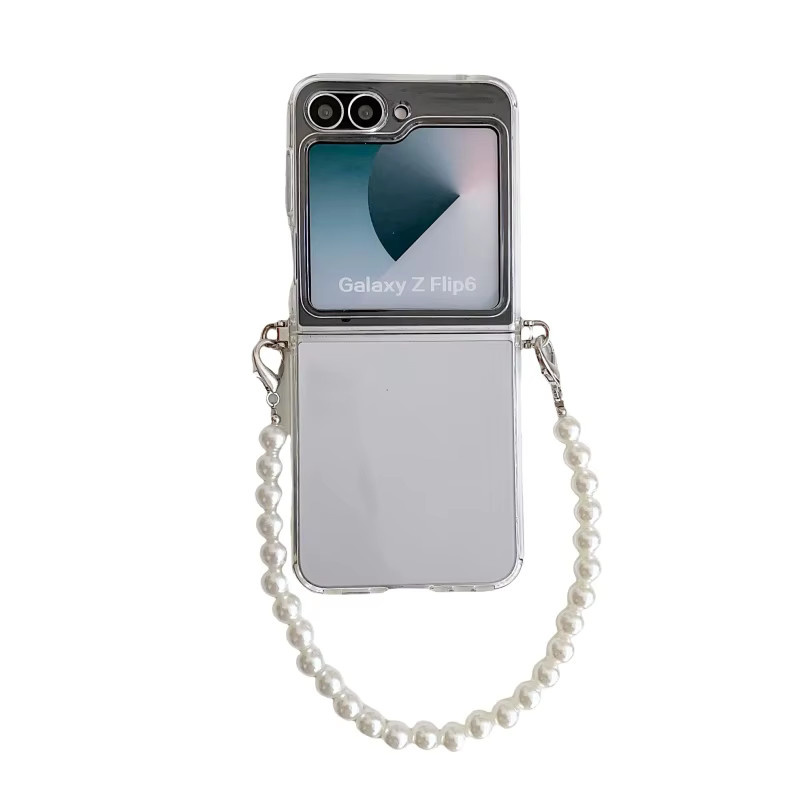 SUNWARD Transparente TPU Handyhülle mit Perlenarmband für Samsung Galaxy Z Flip 7 FE, Flip 6, 5, 4, 3 5G - Bild 5