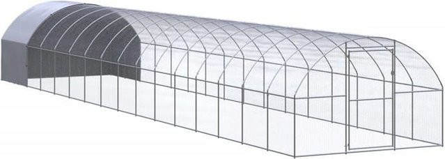 Maison Exclusive Hühnerstall für den Außenbereich aus verzinktem Stahl in Silber B/T/H: 16 x 3 x 2 m - Bild 1