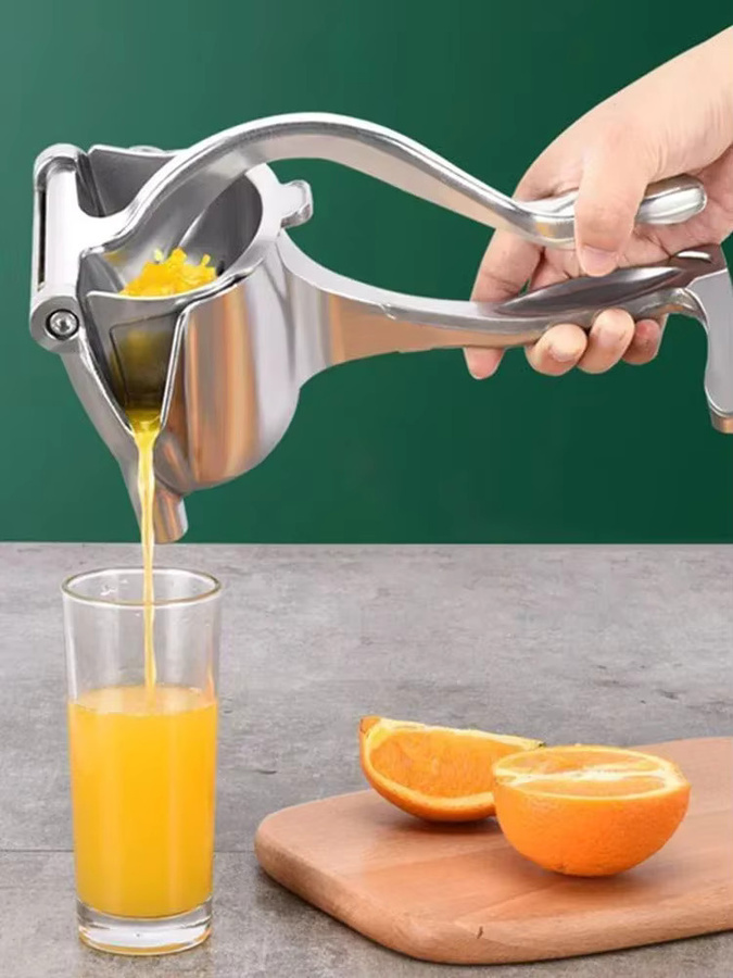 Manuelle Saftpresse aus Aluminiumlegierung in Silber für Orangen, Zitronen und Granatäpfel - Bild 5