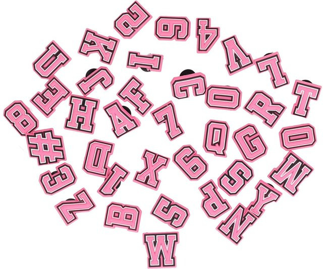 TOMTOP JMS Schuhanhänger Buchstaben Zahlenmuster, PVC, Weiß rosa, Kinder - Bild 1