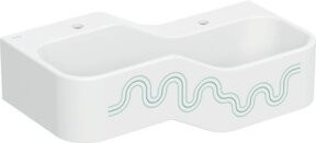Geberit Spiel- und Waschlandschaft Bambini Wandmontage, 2 Waschbecken, Farbe: Grün/Weiß, Breite: 90 cm - Bild 1