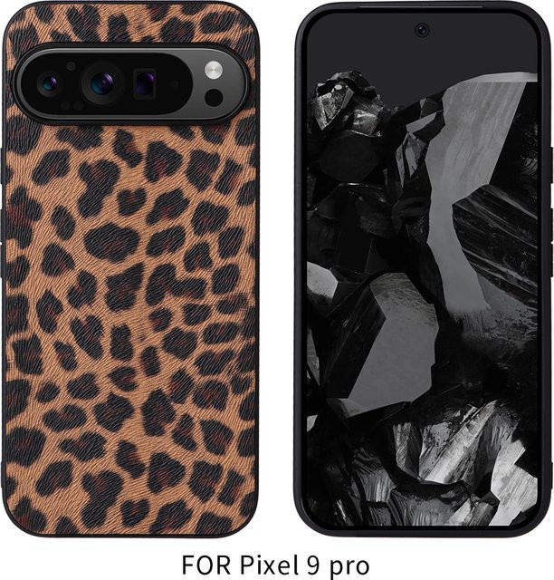 Google Pixel 10, 9 Pro XL, 8A, 6A, 7A Pro Schutzhülle aus weichem Silikon mit Leopard Krokodil Carbon Faser Muster in PU Leder Optik - Bild 1