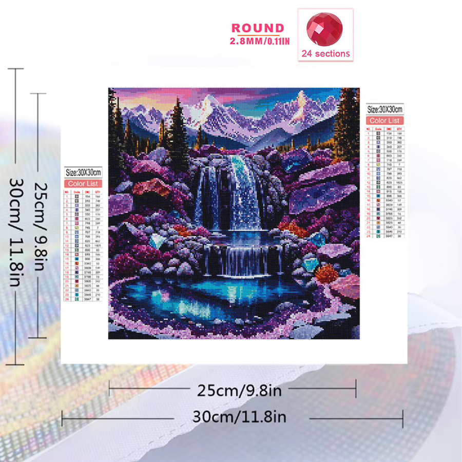 EverShine DIY Diamantmalerei Berglandschaft mit Wasserfall als Mosaik-Dekor in Mehrfarbig - Bild 2