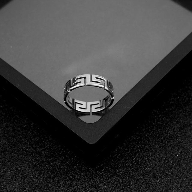 the BAY Ring Edelstahl, Wolkenmuster, Silber, Unisex, Ringgröße 8 - Bild 1