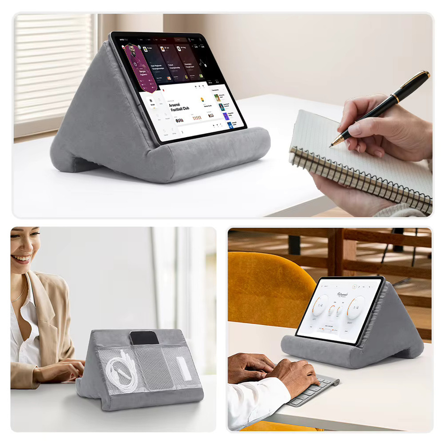 DANYCASE Multifunktions Tablet Ständer mit Schwamm Kissen in Grau für iPad, Xiaomi, Samsung und Huawei Tab - Bild 3