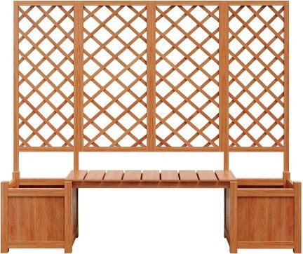 Pflanzkübel mit Spalier und Sitz von GL Store in Braun für Kletterpflanzen, B/T/H: 169 x 42 x 145 cm - Bild 1