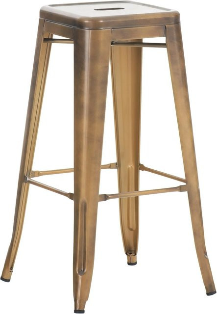 DELUKE Barhocker DOLAN Barstuhl aus Metall in Gold B/T/H: 43 x 43 x 76 cm - Bild 1