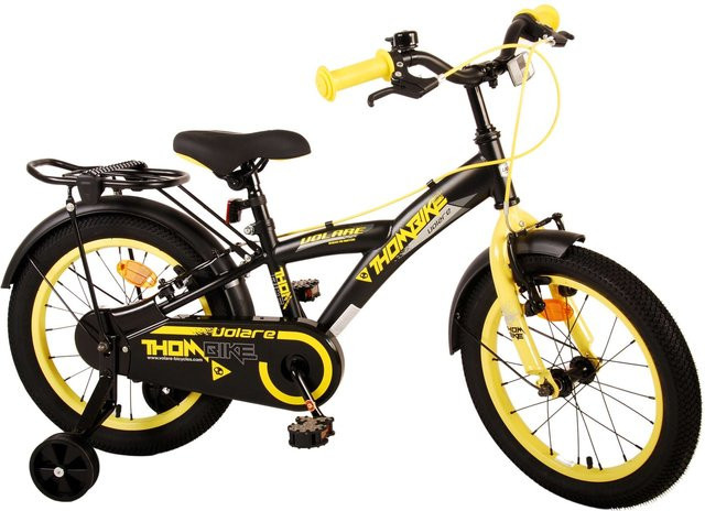 TPFSports Thombike Kinderfahrrad, 16 Zoll, Schwarz/Gelb, 2 Handbremsen - Bild 1