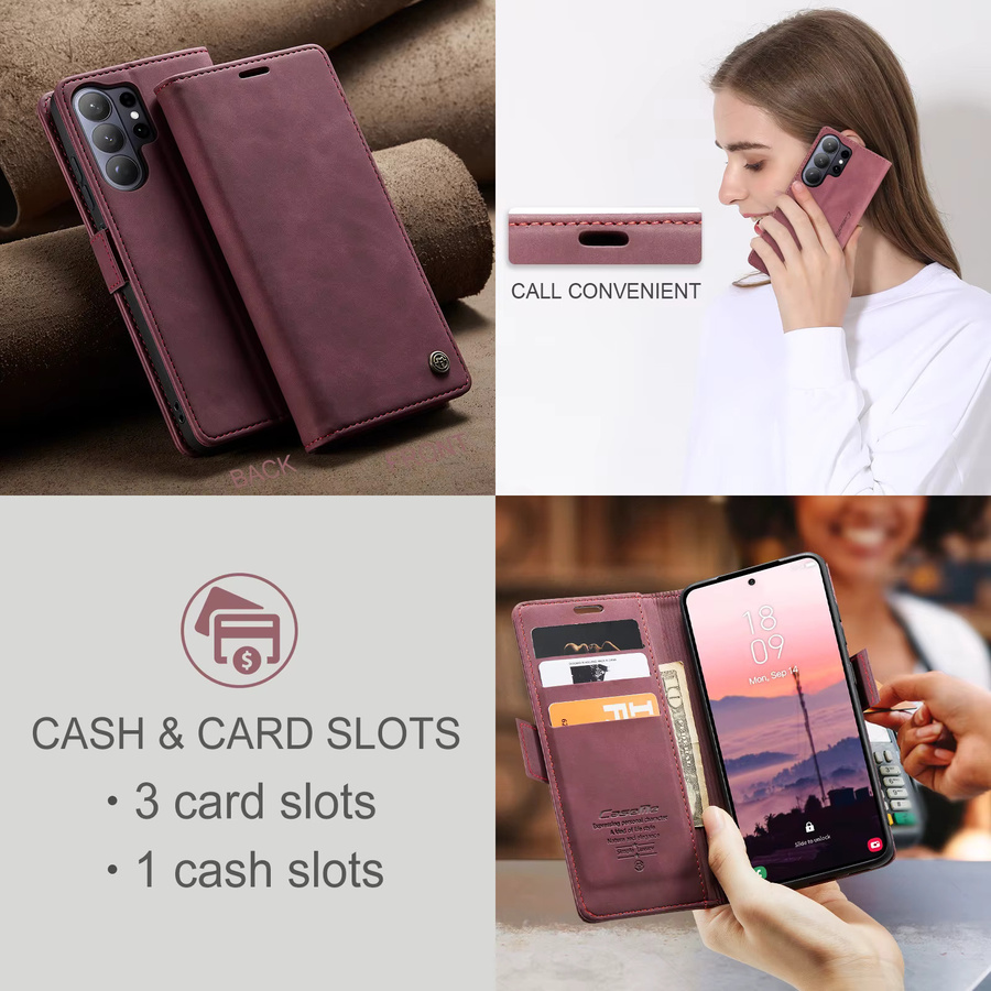 Luxuriöse Leder-Brieftasche Handyhülle für Samsung Galaxy S26 Ultra, S25 FE und S26 Plus in Blau mit Kartenfächern und Standfunktion - Bild 6