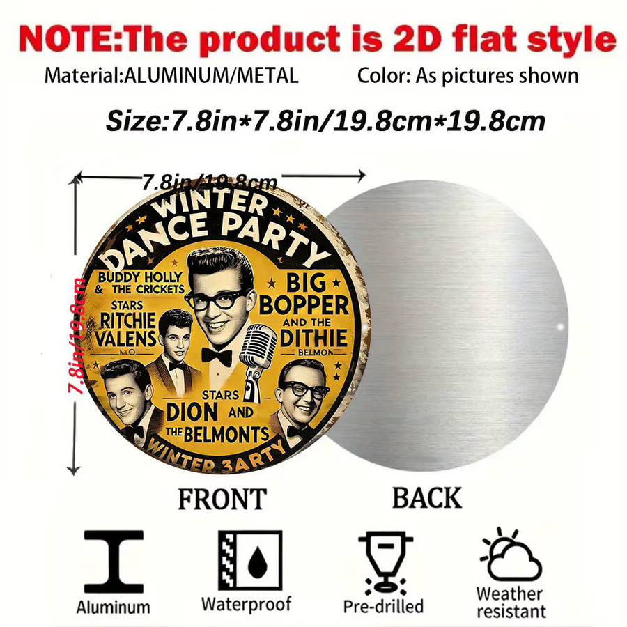 CIFbuy Vintage Dance Party Metallschild aus Aluminium in Multicolour für Wanddekoration - Bild 2