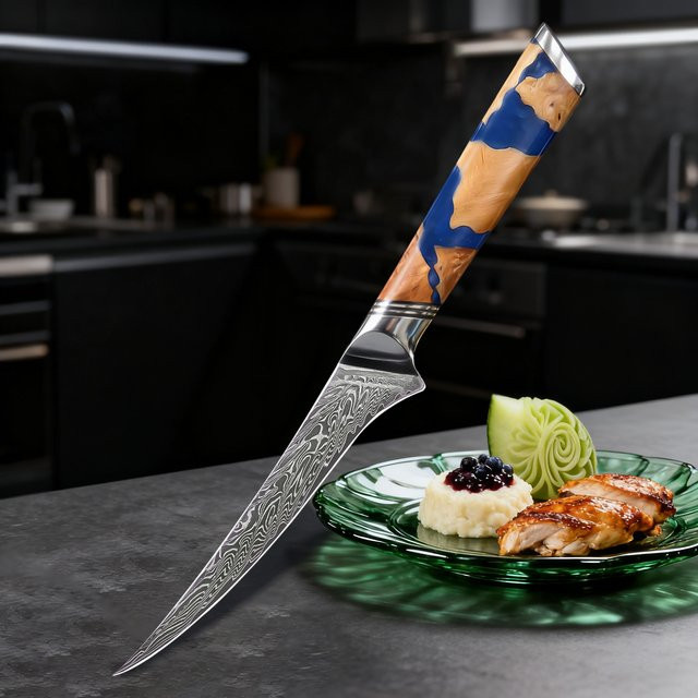 Handgemachtes Küchenmesser als Allzweckmesser und Ausbeinmesser für die Küche - Bild 1