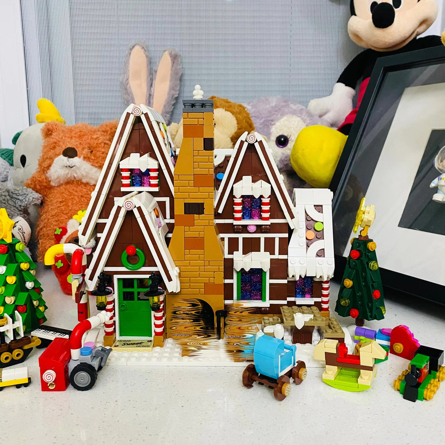 Lebkuchen Haus Familie, Bausteine Modell, Bunt / Mehrfarbig - Bild 2