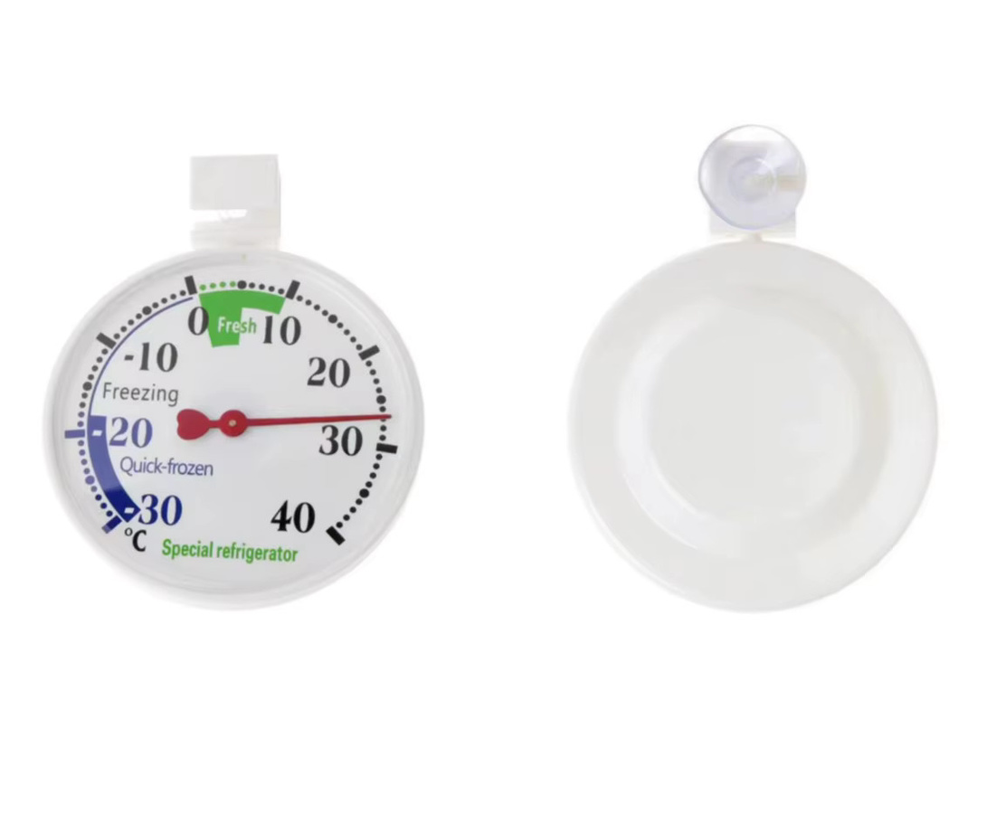 Aideepen Mini-Messgerät mit rundem Temperatursensor Analoges Thermometer für Kühlschrank und Gefrierschrank in Weiß -30 bis 40 °C - Bild 2