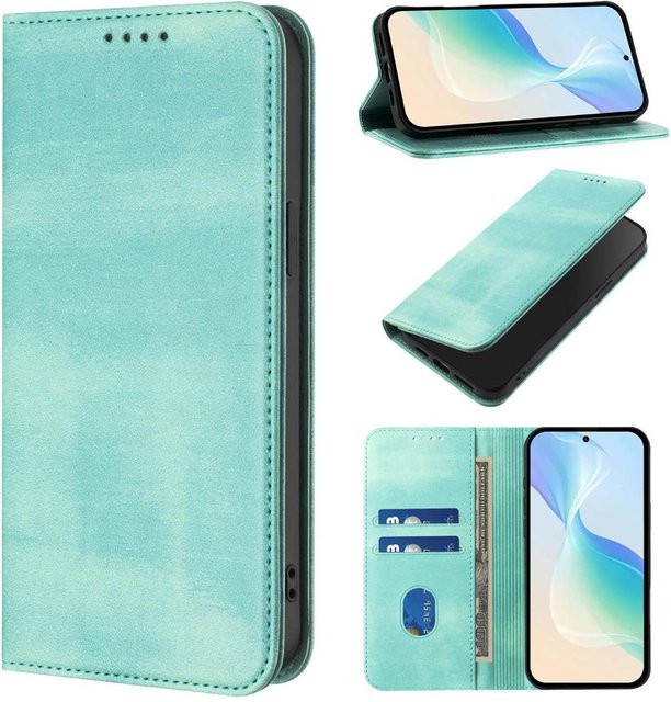 Magnetische Leder Handyhülle für Huawei P20 P30 P40 Lite P50 P60 Pura 70 Pro Plus mit Kartenfächern und Brieftaschenfunktion - Bild 1